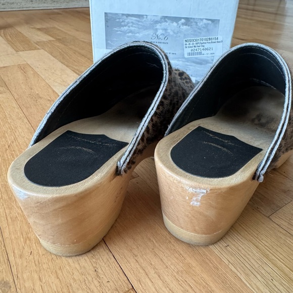 Women’s No.6 Old School Clog On Mid Heel, Spotted Pony,39 - Picture 5 of 9